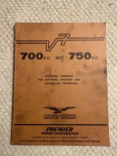 Moto guzzi operating handbook - guzzi,
